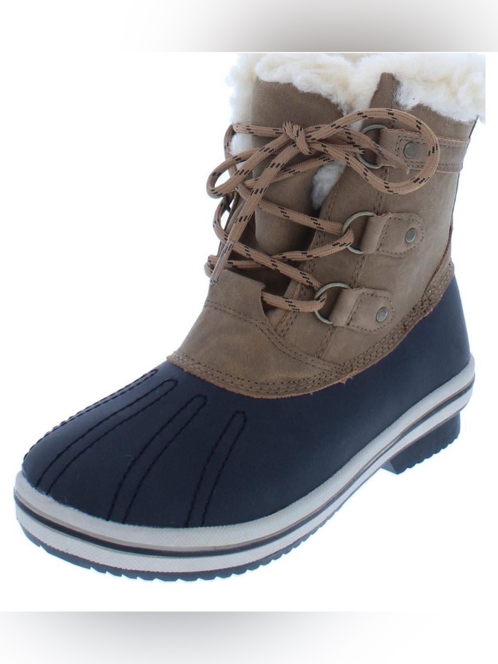 PAWZ Women’s Brown and Black Winter Duck Boots - Waterproof Lace-Up Size 9